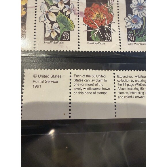 U.S. COMM SHEET OF 69 SCOTT#2696a 1992 29ct WILDFLOWERS MNH P#P2222 - Picture 7 of 9